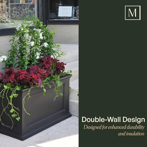 Mayne Fairfield 36in Self-Watering Rectangular Planter, Graphite Grey - Image 6