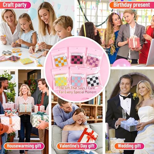 ZAIONE Mosaic Coasters Kits for Beginner: 6 Sets Mixed Color Glass Mosaic Tiles for Crafts with Wooden Coaster Base to DIY Your Own Mosaic Project for Home Decor Mother’s Day Gifts - Image 6