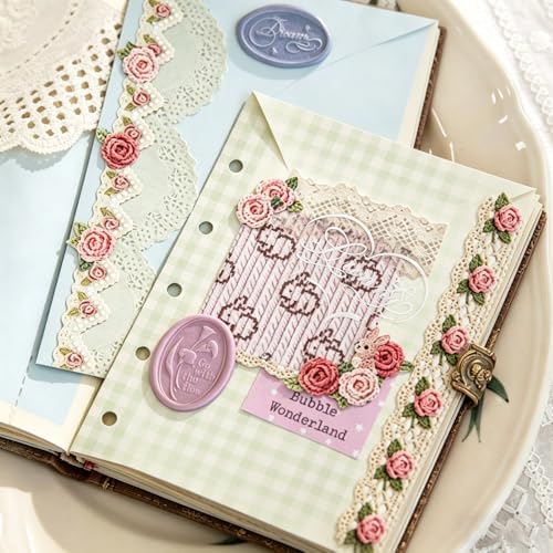 20Pcs Vintage Stickers,Aesthetic Long Strip Paper Border Decorative Sticker for Adult Card Making Letters Planner Scrapbooking Journaling Junk Journal Water Bottles Art Craft,Flower Woven Words - Image 5