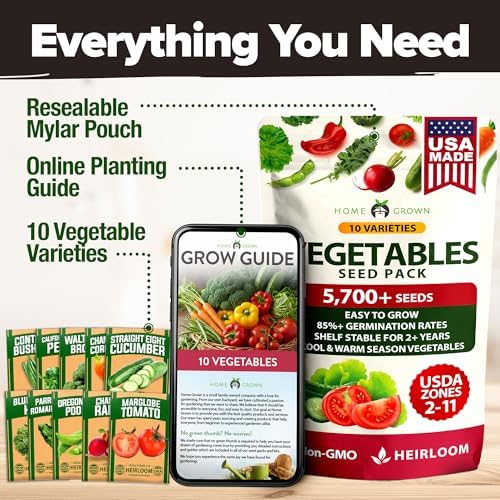 HOME GROWN 10 Variety Seed Vault, 5,700+ Seeds, Vegetable Garden Kit - Image 7