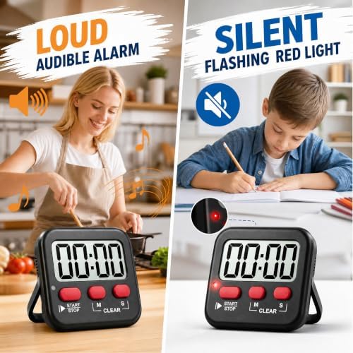 Antonki 2 Pack Digital Timer for Kids Classroom Kitchen Timers for Cooking - Image 6