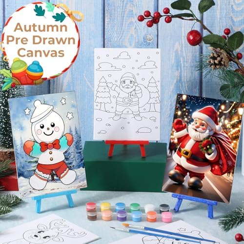 10 Set Christmas Pre Printed Canva for Painting Gingerbread Canva 5x7" - Image 3