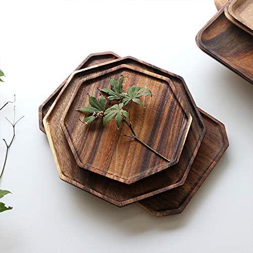 2 Acacia Wooden Trays Serving Platter Cheese Veggie Round Charcuterie Board - Image 7