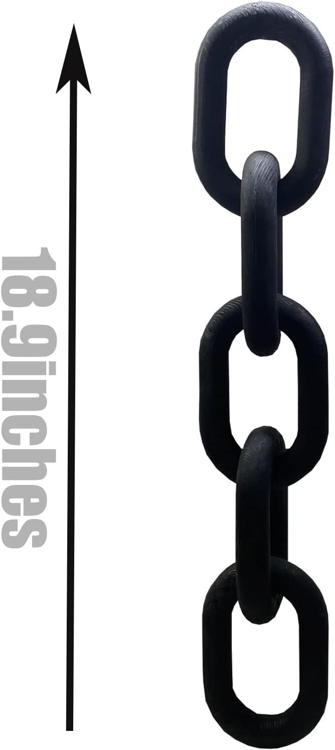 Wood Chain Link Decor - 18.9 Inches Length Aesthetic Room Decor, 5-Link Wood Chain Boho Decor for Living Room, Farmhouse Decor, Coffee Table (Black)