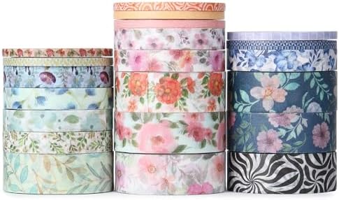 Mr. Pen- Washi Tape Set, 21 Rolls, Assorted Sizes, Floral Vintage - Image 6