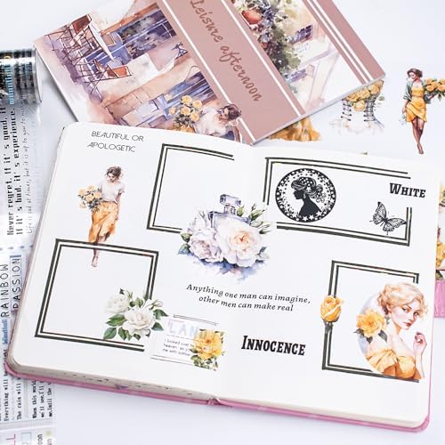 Alideco 20pcs Vintage Scrapbook Stickers Europe and The United States Figure Flowers Sticker Book for Adults Sticker journaling Stickers for Scrapbooking (ningmengxiari) - Image 5