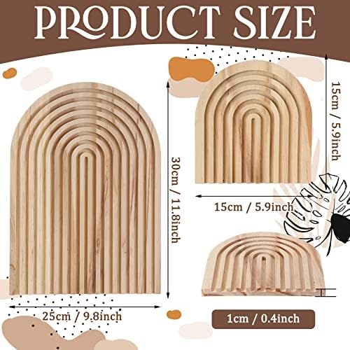 Chunful 2pcs Arch Cutting Board Boho Shelf Decor, Wood Color, Pine - Image 6
