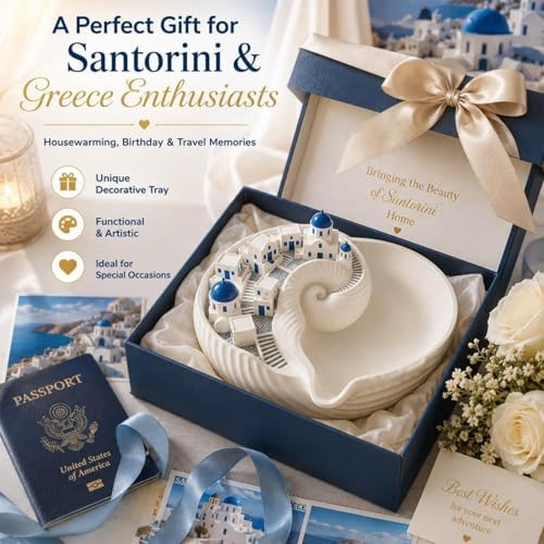 Catchall Bowl Santorin, Shell Tray, Dish Greek Island Holder Organizer, Decorative Key Holder Bowl, for Keys Coins & Jewelry, for Entryway Table Dresser, 3D Printed Practical Gift (1 pc) - Image 7