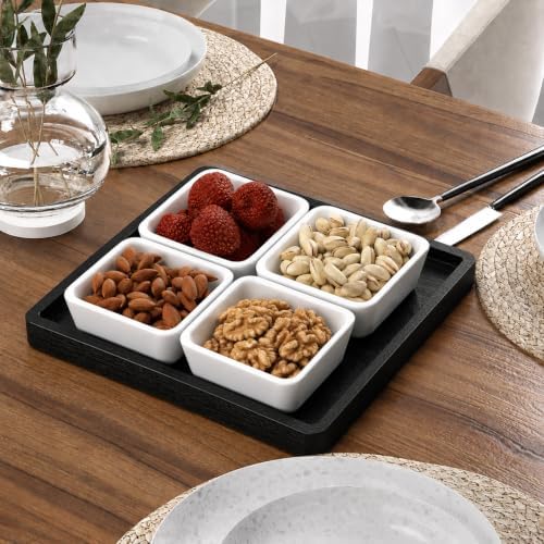 Weenson Bamboo Bathroom Vanity Tray Countertop, Decor, 7.9" x 7.9" Black - Image 7