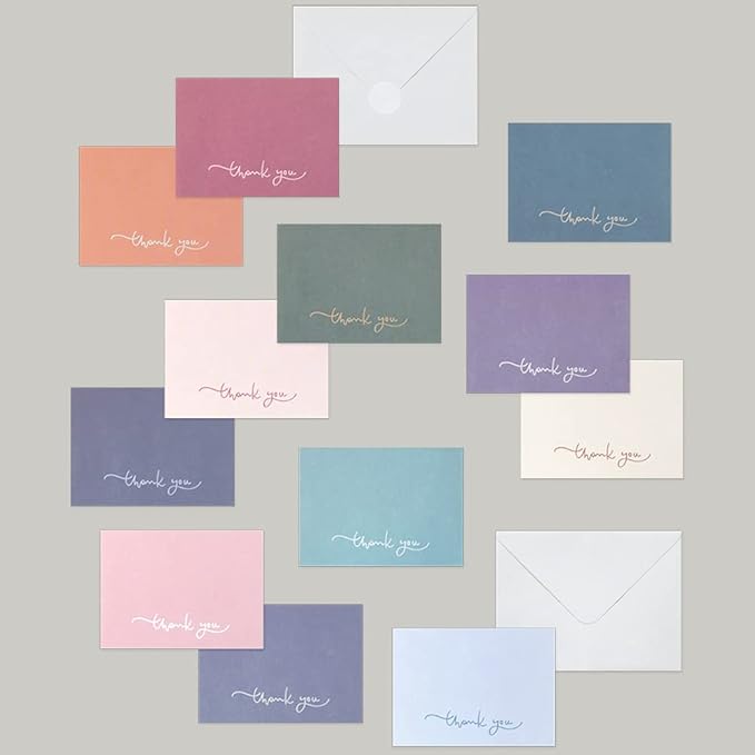 Monolike Day-by-day Card, Thank you - Mix 36 Mini Single cards, 36 envelopes, 36 stickers Package