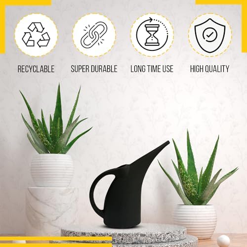KP Kool Products Watering Can 1/2 Gallon - Small Watering Can for Indoor Plants - Outdoor Watering Can - Black Plant Waterer - Plastic Watering Can for Garden - 1 Pack - Image 6