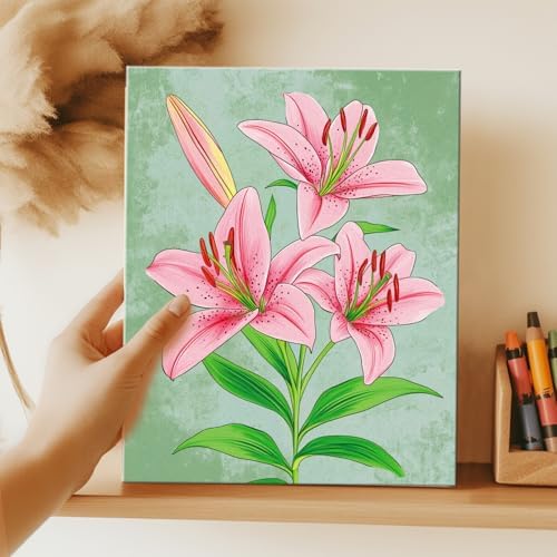 ACRNIGHEET 4PCS Pre Drawn Canvas for Painting for Adults Flower Theme Paint and Sip Kit Pre Printed Framed Canvases Set Pre Drawn Canvas Painting Set Couples Date Night Party Supplies 8 X 10 Inch - Image 7