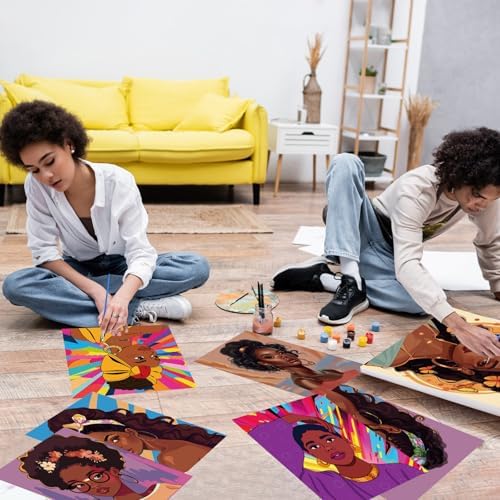 Zhanmai 20 Set Pre Drawn Canvas Painting Kit, Charming Women - Image 6