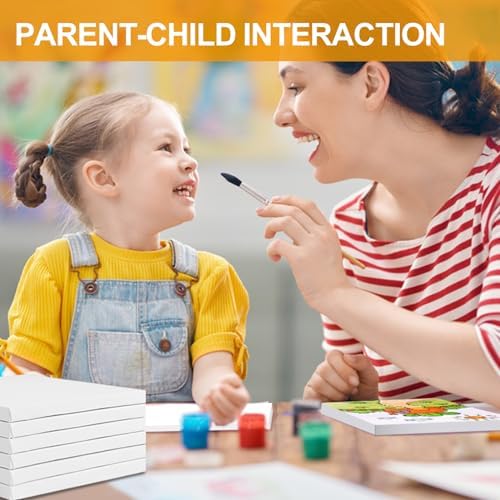 ESRICH Small Stretched Canvas for Painting 6x6 inch, 2/5''Profile Art Primed 8 Pack Canvases for Painting, Cotton Small Professional Blank Paint Canvas for Kids and Art Supplies, for Acrylics, Oils. - Image 7