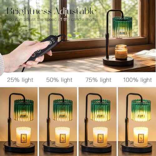 Candeldo Candle Warmer Lamp with Timer: Green Yellow Wax Melt Warmer - Image 7