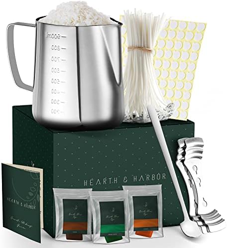 Hearth & Harbor Soy Wax for Candle Making - Natural Soy Wax Flakes, 12.4 oz Bag, 2 Candle Tins, 50 Cotton Wicks, 2 Centering Devices - Image 7
