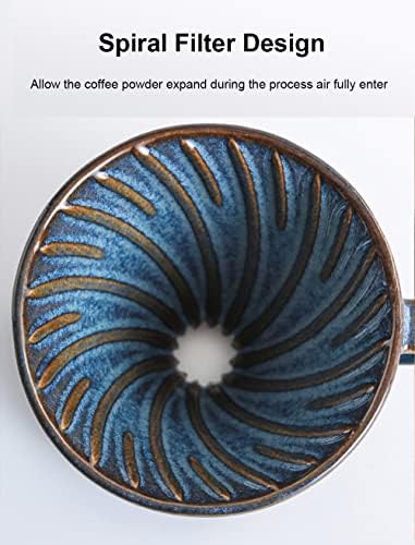 Ceramic Coffee Dripper Filter 60Angle Tapered Hand Brew Pour Over Coffee Maker Set Reusable Porcelain Portable For Home Baristas - Image 6