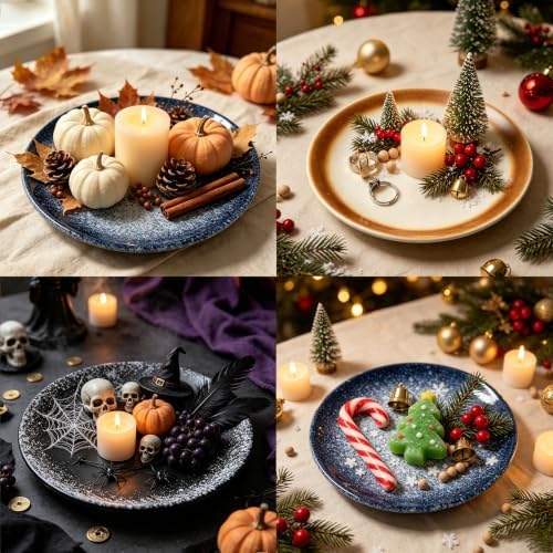 Ceramic Jewelry Tray Decorative Vanity Tray Candle Dish (Cappuccino White) - Image 5