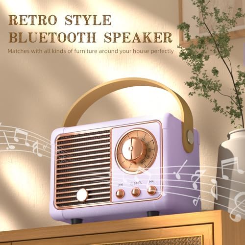 Vintage Bluetooth Speaker Gifts for Women Teen Girl Gifts Purple - Image 7