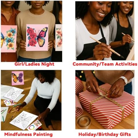 12PCS 8x10IN Pre Drawn Canvas to Paint for Adults Butterfly Paint Party - Image 5