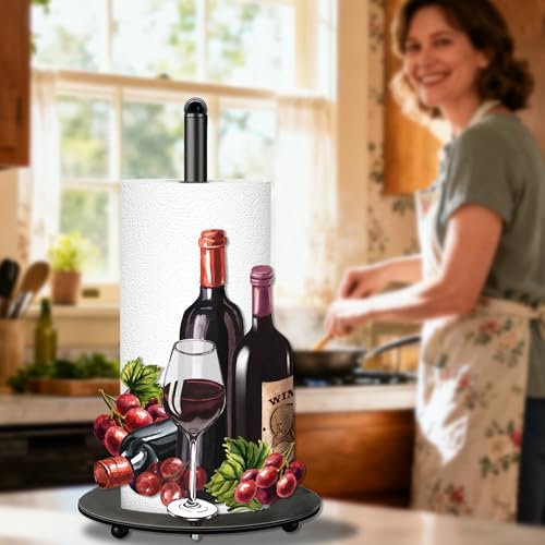 Wine Paper Towel Holder, Wine Decor for Countertop Cute Farmhouse Home Table, Housewarming Birthday Gifts - Image 6