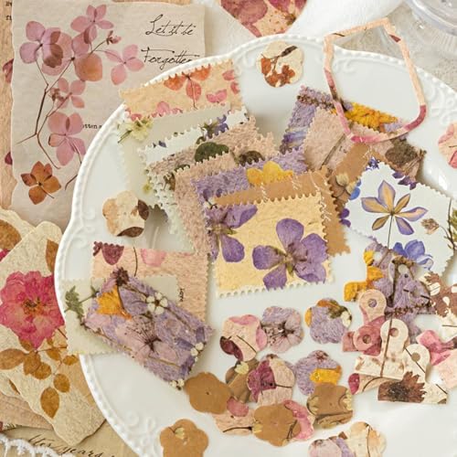 120 Sheets Vintage Floral Scrapbook Papers Journaling Scrapbooking Supplies Kit Textured Paper Junk Journal Supplies for Planner, Bullet Journal Collage Card Embellishment Retro Crafts - Image 7