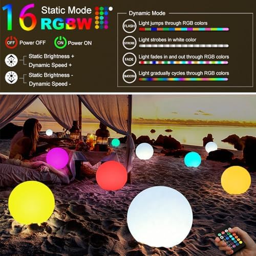 Large Outdoor LED Globe Orb Light, 20-in LED Glowing Orb Ball Night Light - Image 7