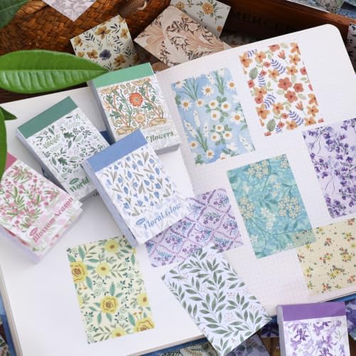 12 Sets 600 Sheets Vintage Floral Stickers, Aesthetic Sticker Book for Journaling, Different Flower Themes Scrapbook Supplies Ideal DIY Decorative Gifts for Women Girls Adults Teens Junk Journal - Image 7