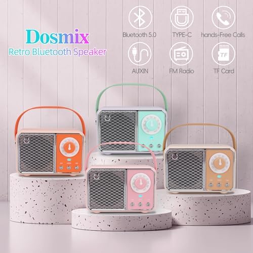 Dosmix Retro Bluetooth Speaker,Vintage Decor,Wireless Cyan Green - Image 7