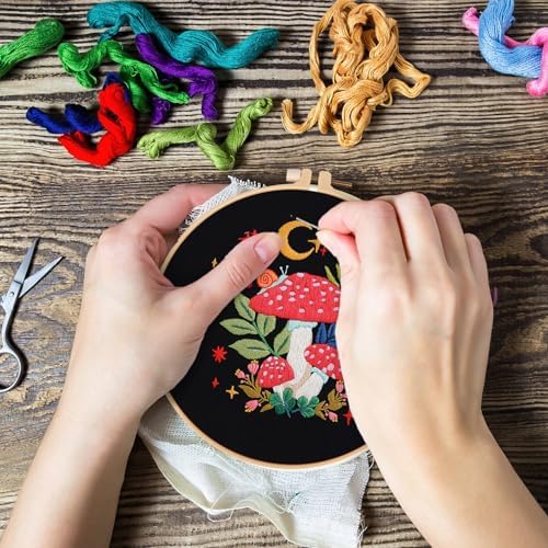 Nuberlic Mushroom Embroidery Kits for Beginner Adults - Image 6