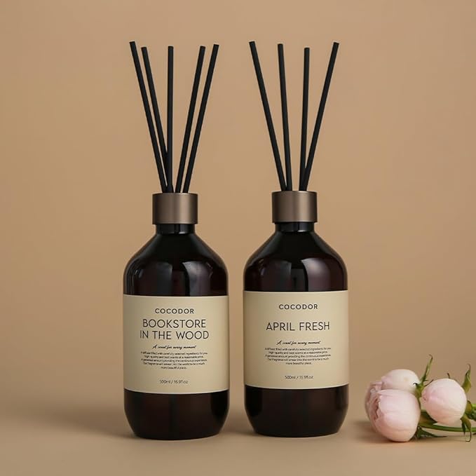 COCODOR Premium Reed Diffuser/Woody Hotel /16.9oz /1 Pack/Large Capacity Fragrance Scent Oil Stick Diffuser Set for Bedroom Bathroom Home Décor