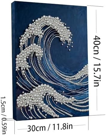 LQCrafK DIY Pearl Art Painting Handcraft Kit for Adults Beginners, Creative Design, Healing Stress-Relieving Home Wall Decoration, with Framed Painting and Tools-Waves - Image 7