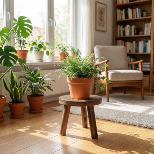 Delma Wood Plant Stands 3-Pack Indoor, Plant Stool, Dark Brown - Image 7