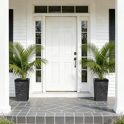 Garvee 16" Tall Planters Set of 2, Outdoor&Indoor Planter Pots, Black - Image 7