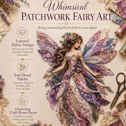 JMHKKUJ Fairy Patchwork DIY Kit, DIY Flower Fairies Patchwork - Image 7