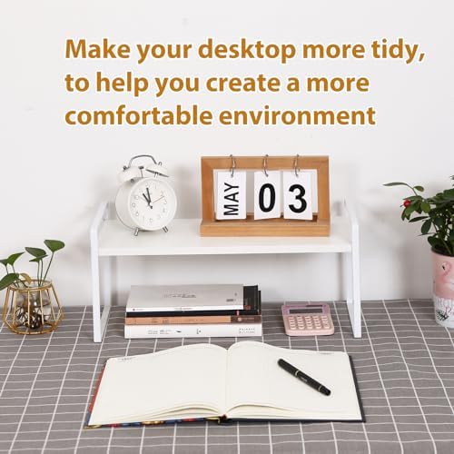 YGYQZ Desk Shelf Organizer, 1-Tier Desktop Bookshelf, White - Image 7