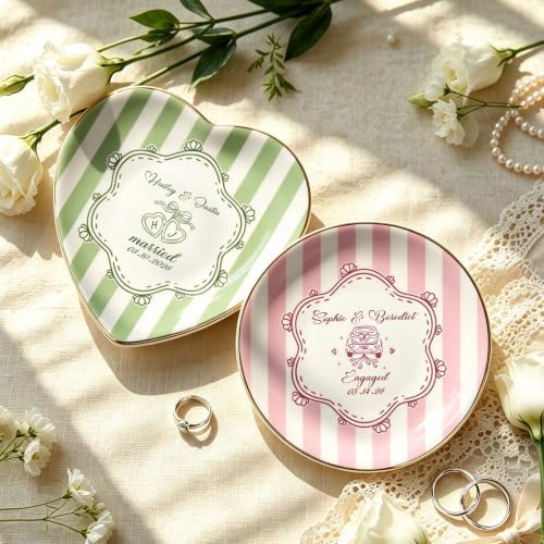 Personalized Ring Dish with Name Custom Jewelry Trinket Tray Minimalist Ceramic Dish Gift for Women Best Friend Birthday Wedding Mother's Day - Image 5