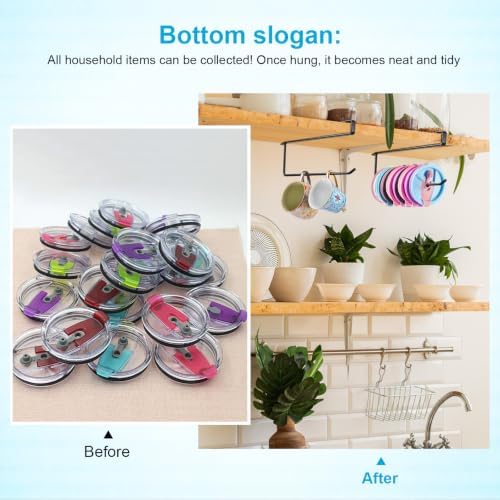 Tumbler Lid Organizer, Round Wire Fits Straw and Drink Lids Black - Image 7