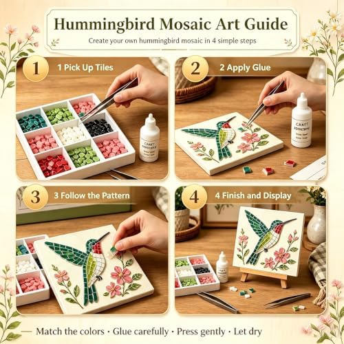 Garden Flowerpot Mosaic Art Kit Floral,Mosaic Art Kits for Adults,Style A - Image 7