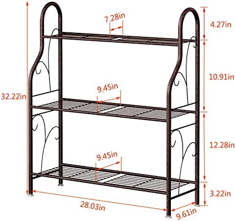 SORCEDAS Plant Stand Indoor Outdoor 3 Tier Metal Corner Flower Shelf - Image 6