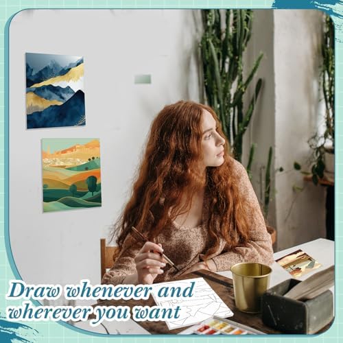 Sherr 12 Pcs Pre Drawn Canvas for Adults,Mountain Lake,8 x 10 Inch - Image 6