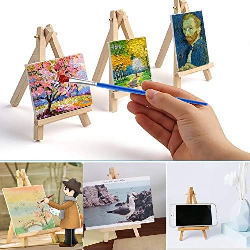 Mini Canvas and Easel, Cridoz 47 Pieces Small Canvas Painting Set Includes Mini Easel, Acrylic Paint, Paintbrushes and Palette for Artists Art Party Sip and Paint Night - Image 7