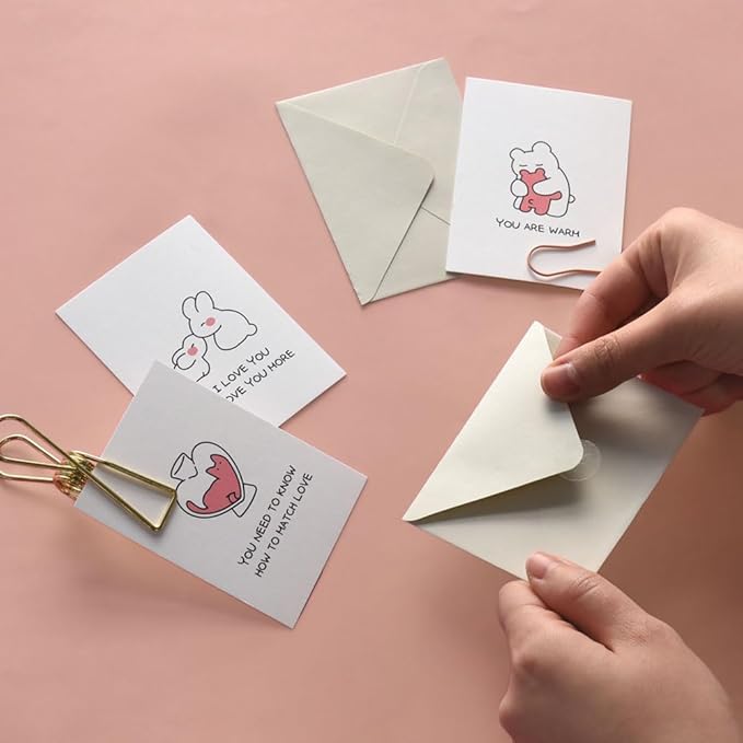 Monolike Day-by-day Card, Ink Jelly Series.2 - Mix 36 Mini Single cards, 36 envelopes, 36 stickers Package