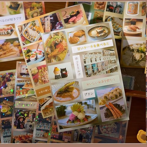 227PCS Japanese Stickers Book Set,20 Sheets Vintage Japanese Scrapbook Food Stickers Book for Journaling Supplies,Scrapbooking,Junk Journal,DIY Craft(Delicious Cruise) - Image 7