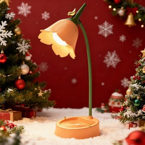 magical JD LED Desk Lamp Cordless Table Light Adjustable Gooseneck Dimmable Touch Rechargeable Battery Eye-Caring Night Light for Kids, Mini Cute Lamp for College Dorm Bedroom Reading, Yellow - Image 6