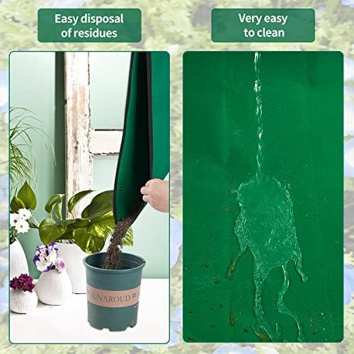 Plant Repotting Mat for Indoor Plants Transplanting Table Top Gardener Portable Potting Tray Potting Soil Tidy Tray Succulents Bonsai Planting Gardening Mat Garden Gifts for Women 29.5"x29.5" - Image 6