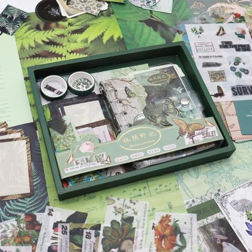 ATIRAMANIYA 346pcs Journal Supplies Kit Vintage Scrapbook Stickers Art Journaling Bullet Junk Journal Planners DIY Decoration Paper Stickers Craft Kits Notebook Collage Album (Green Butterfly Book) - Image 6