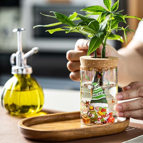 Christmas Vase, Christmas Themed Propagation Stations, Glass Propagation Vases for Plants, Cuttings, Desktop Planter Vase for Home & Office Decor, Set of 6 (3 Large & 3 Small) - Image 7
