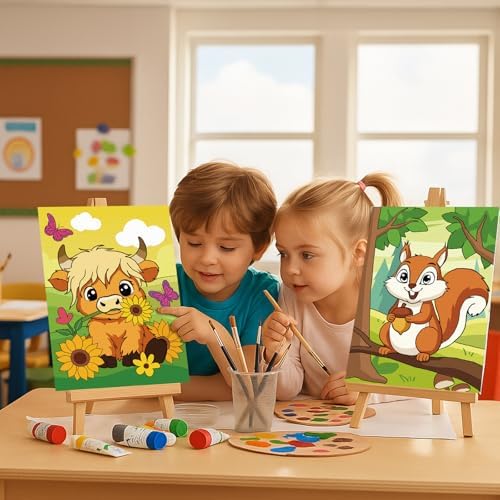 Louise Maelys 5x7Inch Pre Drawn Canvas for Painting for Kids, 12Pack - Image 7