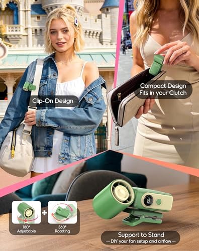 Clip-On Portable Fan for Strollers Travel, Rechargeable Turbo Personal Fan - Image 6